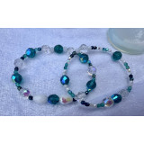 Alada beauty Set 2 náramků Mom and Daughter zeleno-čirý