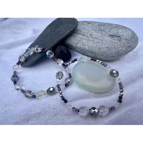 Alada beauty Set 2 náramků Mom and Daughter fialovo-čirý