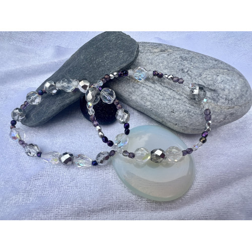 Alada beauty Set 2 náramků Mom and Daughter fialovo-čirý