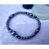 Alada beauty Set 2 perličkových náramků tmavě šedá + bordová