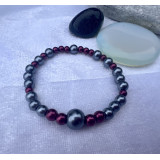 Alada beauty Set 2 perličkových náramků tmavě šedá + bordová