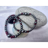 Alada beauty Set 2 perličkových náramků tmavě šedá + bordová