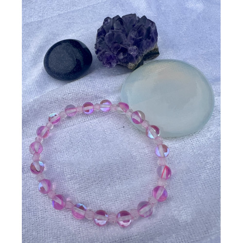 Alada beauty Náramek světle růžový s AB efektem