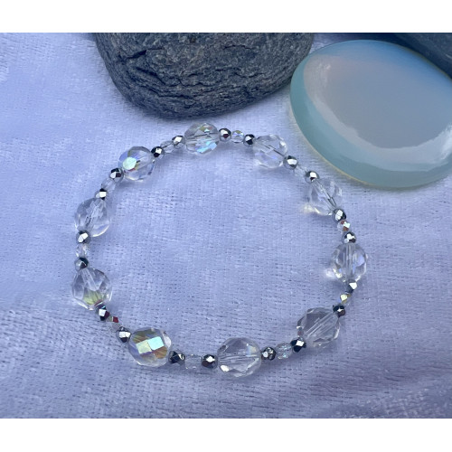 Alada beauty Náramek Celestial čirý se stříbrnou