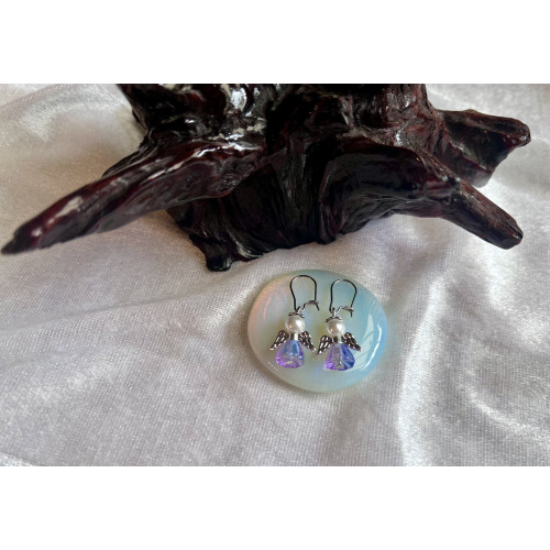 Alada beauty Náušnice Purple Jelly andílci