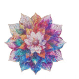 RoboTime Dřevěné puzzle Květinová mandala