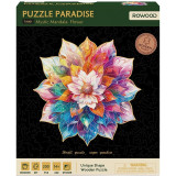 RoboTime Dřevěné puzzle Květinová mandala