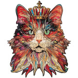 RoboTime Dřevěné puzzle Kočičí král