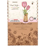 RoboTime 3D dřevěná skládačka Růžový tulipán