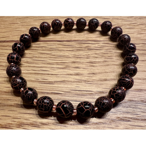 Alada beauty Náramek Cracks oranžovo-černý