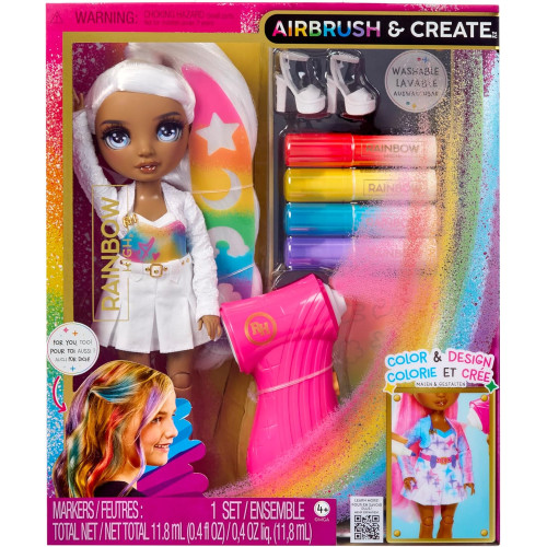 MGA Rainbow High Air Brush & Create  panenka šedé oči