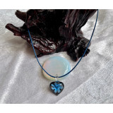 Alada beauty Náhrdelník skleněné srdce se světle modrým květem