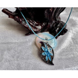 Alada beauty Náhrdelník skleněný květ světle modrý