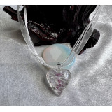 Alada beauty Náhrdelník - víceřadá šňůrka s růžovým skleněným srdcem