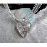 Alada beauty Náhrdelník - víceřadá šňůrka s růžovým skleněným srdcem