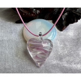 Alada beauty Náhrdelník růžové skleněné srdce
