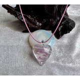 Alada beauty Náhrdelník růžové skleněné srdce