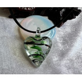 Alada beauty Náhrdelník zelené skleněné srdce