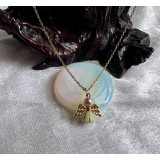 Alada beauty Náhrdelník / řetízek z nerezové oceli s andílkem zelená sukýnka