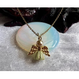 Alada beauty Náhrdelník / řetízek z nerezové oceli s andílkem zelená sukýnka