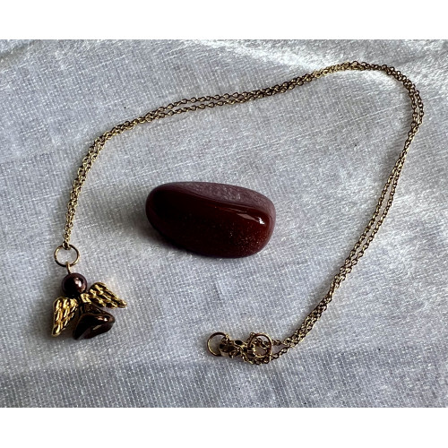 Alada beauty Náhrdelník / řetízek z nerezové oceli s bronzovým andílkem