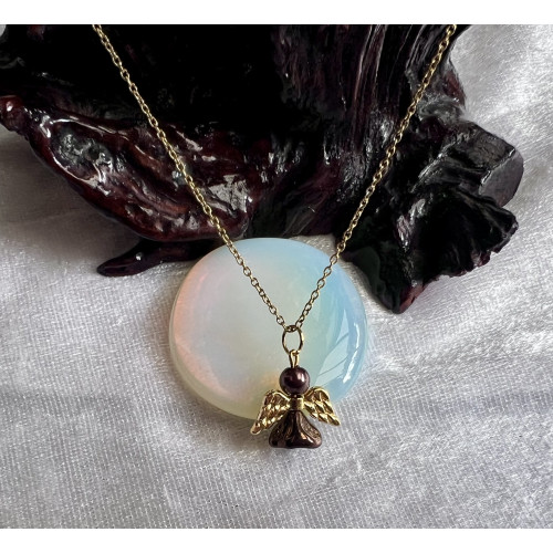 Alada beauty Náhrdelník / řetízek z nerezové oceli s bronzovým andílkem