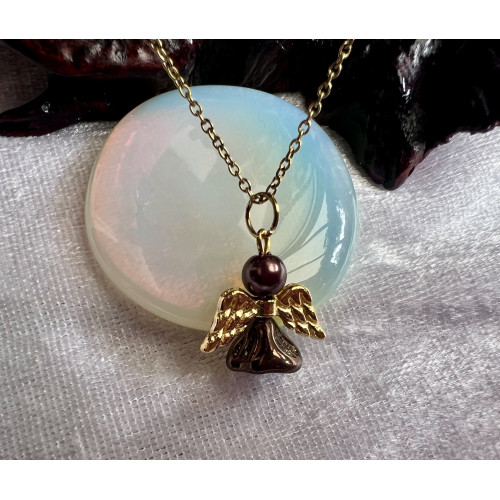 Alada beauty Náhrdelník / řetízek z nerezové oceli s bronzovým andílkem