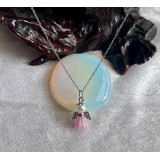 Alada beauty Náhrdelník / řetízek z nerezové oceli s andílkem růžová sukýnka