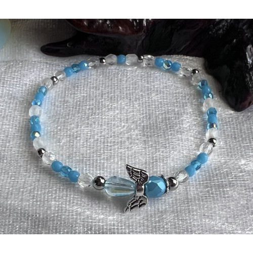 Alada beauty Náramek Exclusive s andílkem světle modrý, andílek I.