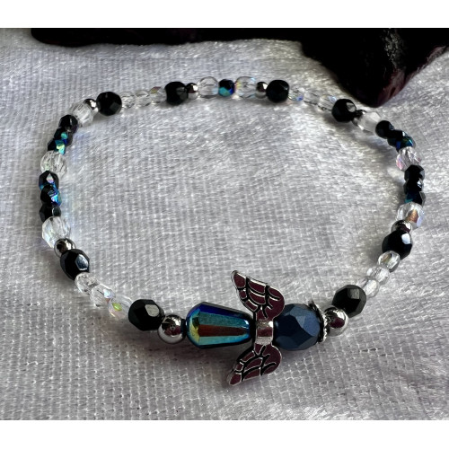 Alada beauty Náramek Exclusive s andílkem černý, andílek II.