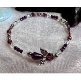 Alada beauty Náramek Exclusive s andílkem hnědofialový, andílek III.