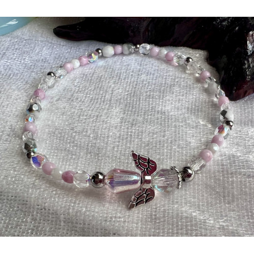 Alada beauty Náramek Exclusive s andílkem světle růžový, andílek IV.