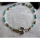 Alada beauty Náramek Exclusive s andílkem zlato-tyrkysový, andílek X.