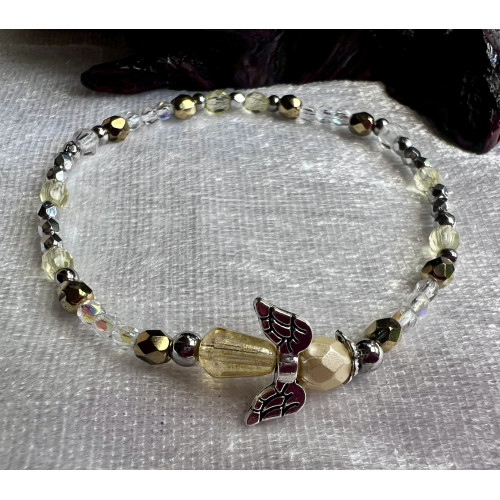 Alada beauty Náramek Exclusive s andílkem zlato-čirý, andílek XI.