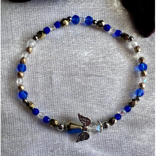 Alada beauty Náramek Exclusive s andílkem zlato-modrý, andílek XIII.