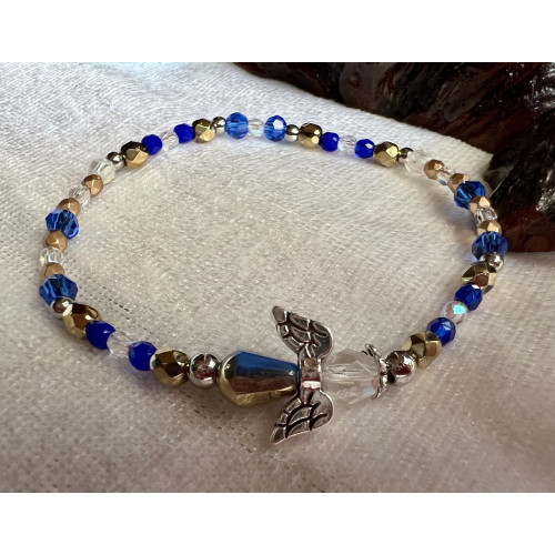 Alada beauty Náramek Exclusive s andílkem zlato-modrý, andílek XIII.