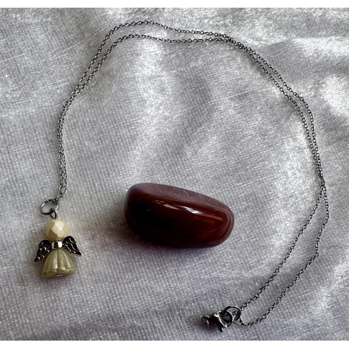 Alada beauty Náhrdelník / řetízek z nerezové oceli s andílkem stříbrno-zlatá sukýnka