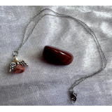 Alada beauty Náhrdelník / řetízek z nerezové oceli s andílkem starorůžová sukýnka