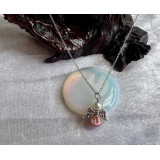 Alada beauty Náhrdelník / řetízek z nerezové oceli s andílkem starorůžová sukýnka