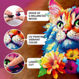 EscapeWelt Dřevěné puzzle Kočka 300 dílků