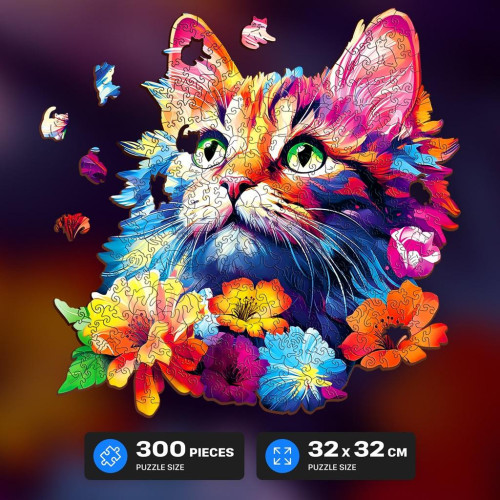 EscapeWelt Dřevěné puzzle Kočka 300 dílků