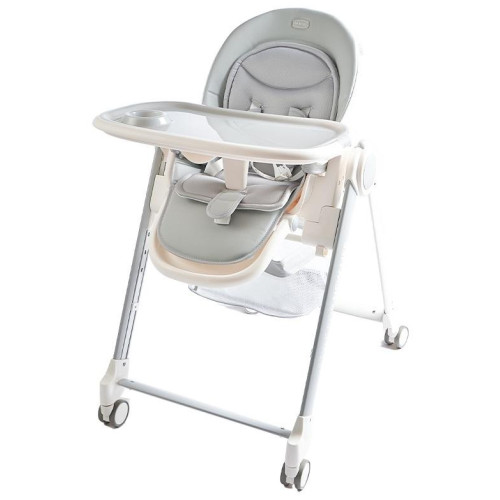 2Kids Toys Jídelní židlička s kolečky šedá