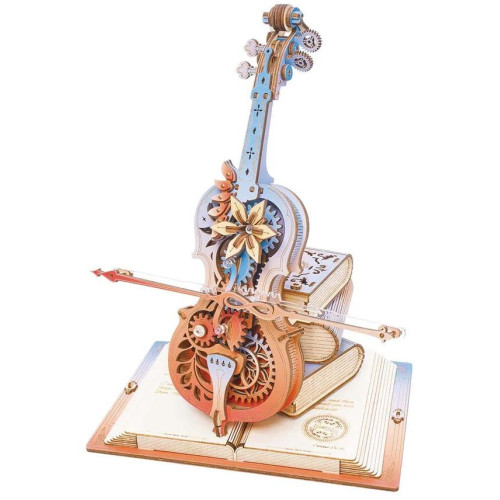 RoboTime 3D skládačka hrací skříňky Kouzelné violoncello (mechanický pohon)
