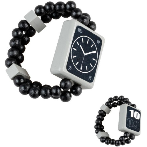 Detoa Dřevěné oboustranné hodinky černé