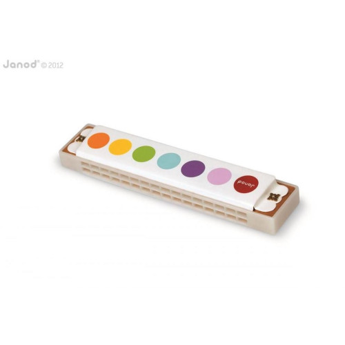 Janod Ústní harmonika pro děti Confetti s reálným zvukem od 3 let