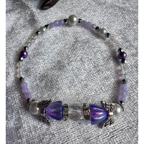 Alada beauty Náramek s 2 andílky Purple Jelly II.