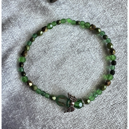 Alada beauty Náramek Exclusive s andílkem zelený, andílek XX.