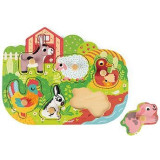 Janod Vkládací puzzle s úchytkou Farma