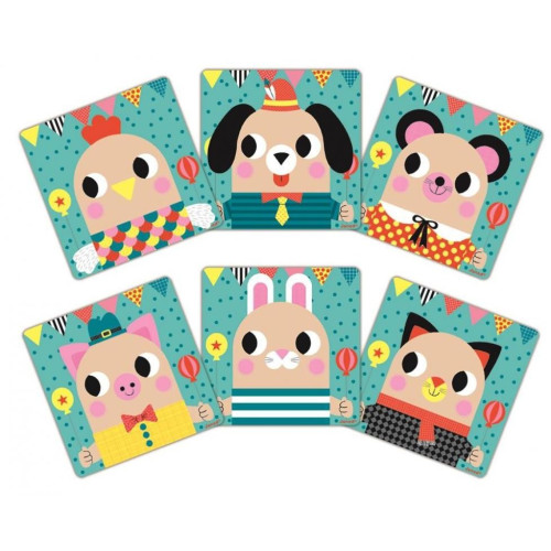 Janod Dřevěná edukativní magnetická hra Obličeje zvířátka od 2 let 30 dílků