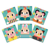 Janod Dřevěná edukativní magnetická hra Obličeje zvířátka od 2 let 30 dílků